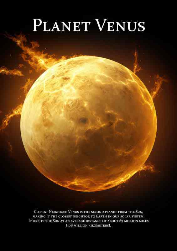 Planet Venus Space Art | Metal Poster