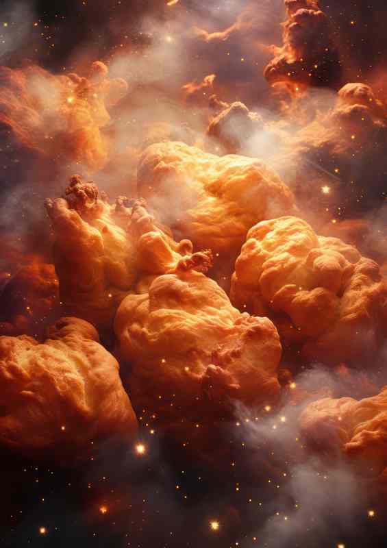 Dynamic Nebulas Space Metal Poster- Yellow Hues