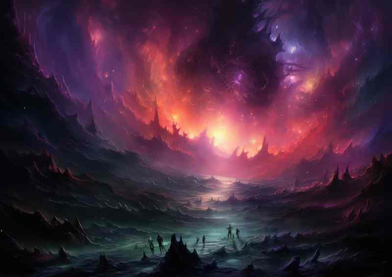 One Of The Nebual Clusters Fantasy Space Art | Metal Poster