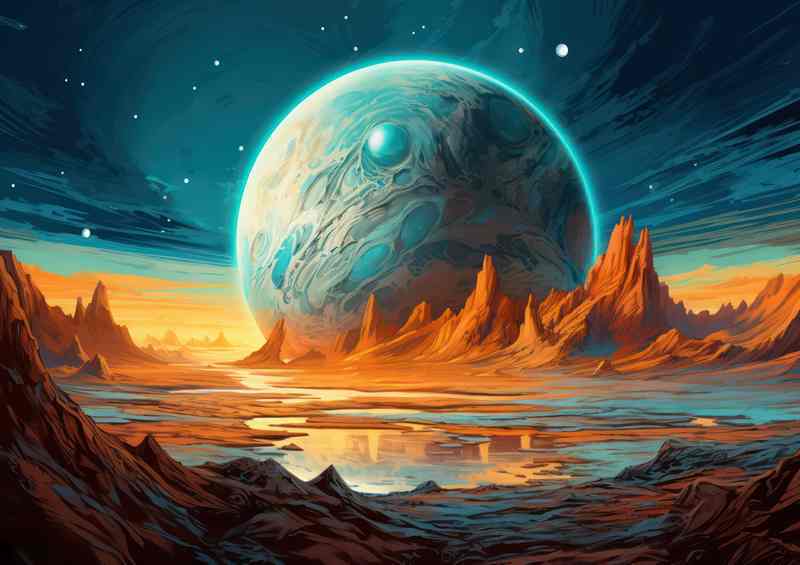 Alien Landscapes: Beauty of Planets Metal Poster