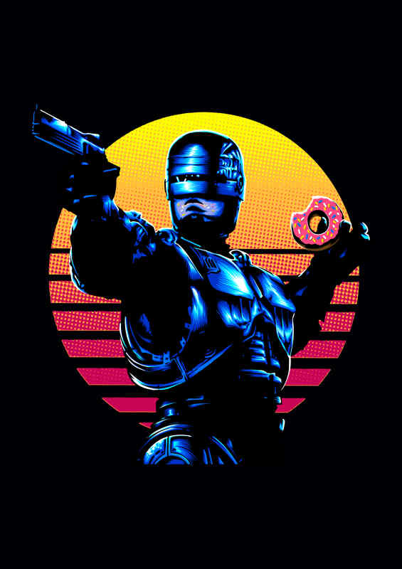 Robocop back in time | Metal Poster