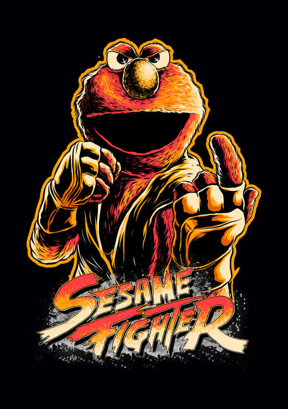 Sesame Fighter gonzo | Metal Poster