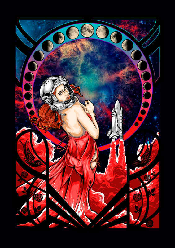 Sexy Astronaught Space | Metal Poster