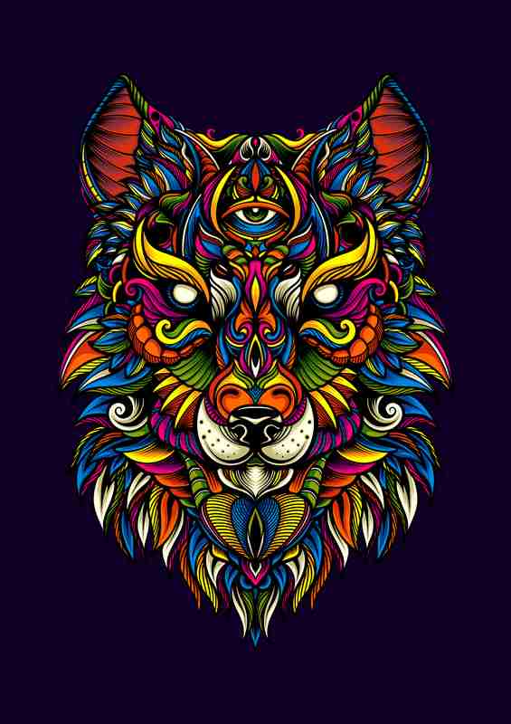 The Night Wolf Purple | Metal Poster