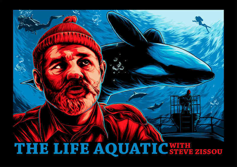 Aquatic Life whale in the sea with steve | Metal Poster