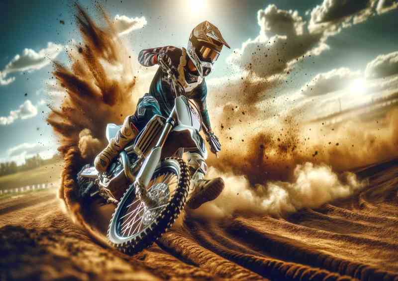 Dirt Bike Racer Extreme Sports Action a skilled rider | Metal Poster