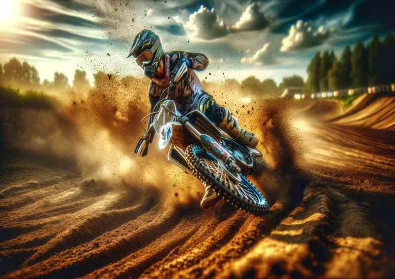 Motorcross Bike Racer Extreme Sports Action | Metal Poster