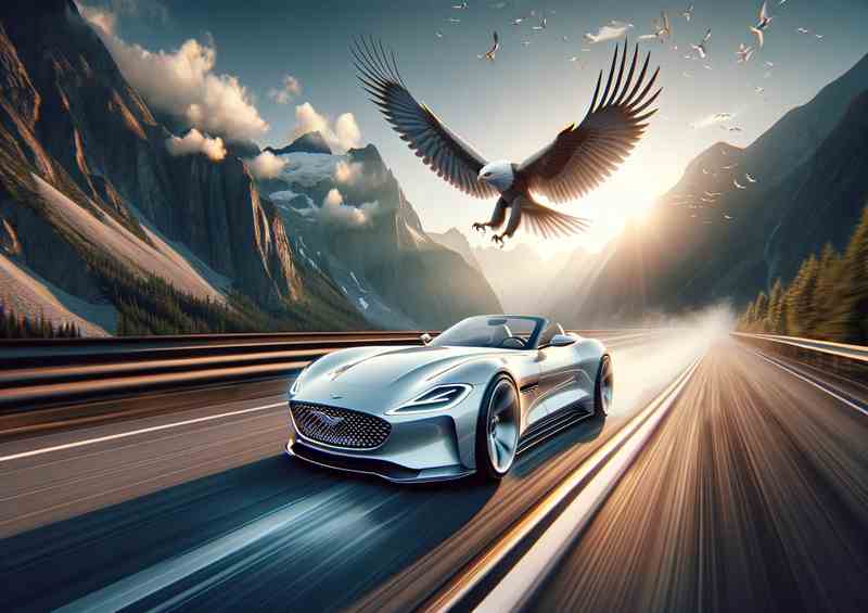 Majestic Eagle Spirit High Speed White Convertible | Metal Poster
