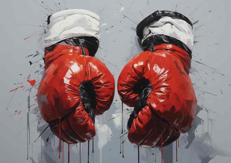 A nice pair of boxing gl;oves painted art style | Metal Poster