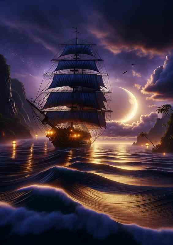 Twilight Voyage Mystic Seas Metal Poster