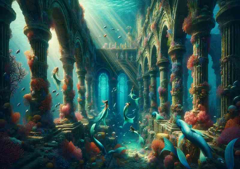 Ancient Sea Ruins the mysterious beauty of sea ruins | Metal Poster