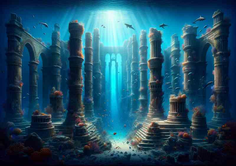 Sunken Atlantis city of Atlantis | Metal Poster