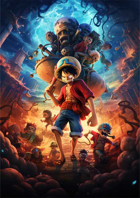 Monkey D Luffy one piece ready for battle | Metal Poster