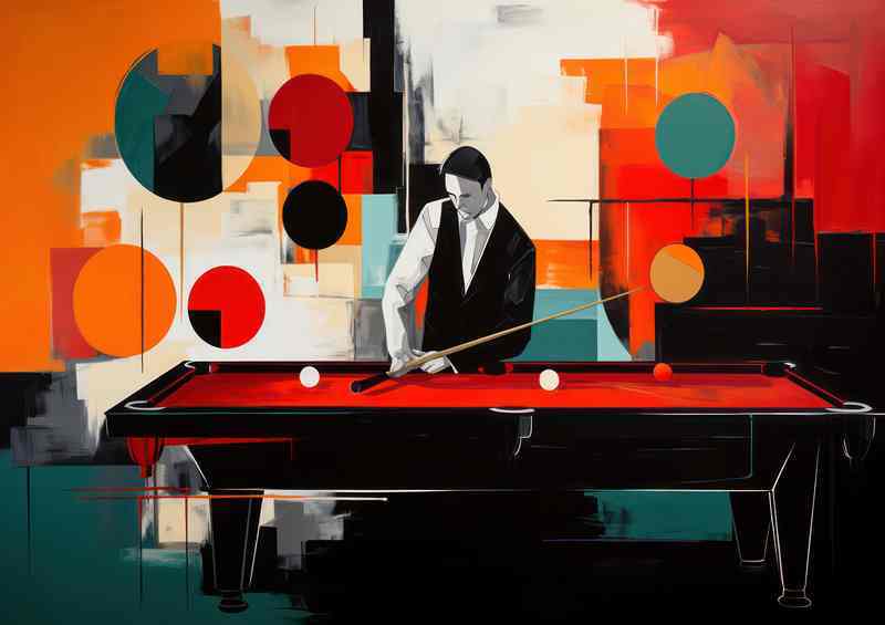 The man is playing snooker | Metal Poster
