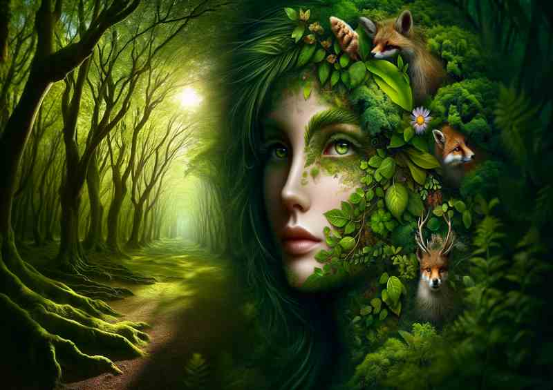 Whispering Spirit of the Grove lush greenery | Metal Poster