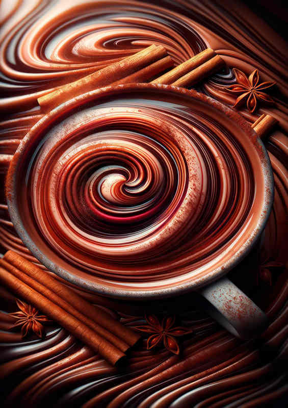 Cinnamon Swirl Sensation Spiced Chocolate Euphoria | Metal Poster