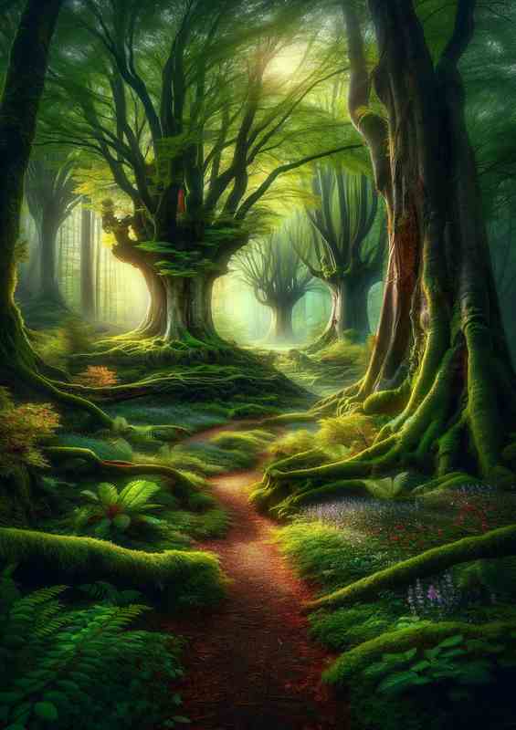 Enchanted Wilderness Mystical Forest Landscape | Metal Poster