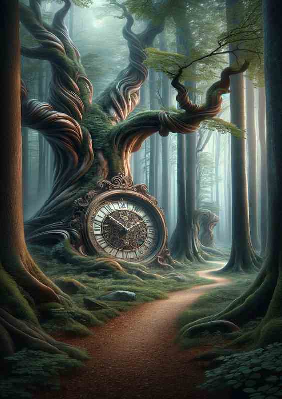 Enigmatic Forest of Time seems to stand still | Metal Poster