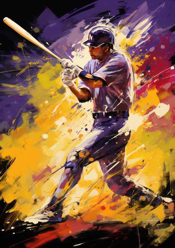 A baseball player in the field | Metal Poster