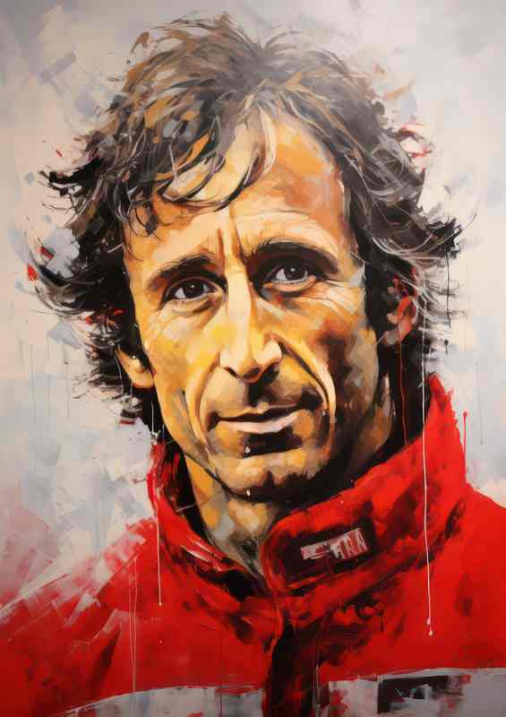 Alain prost Formula one racing driver painted style | Metal Poster