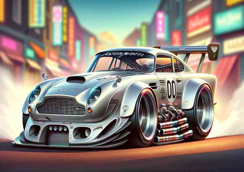 Aston Martin DB5 Street Racer - Exaggerated Metal Poster