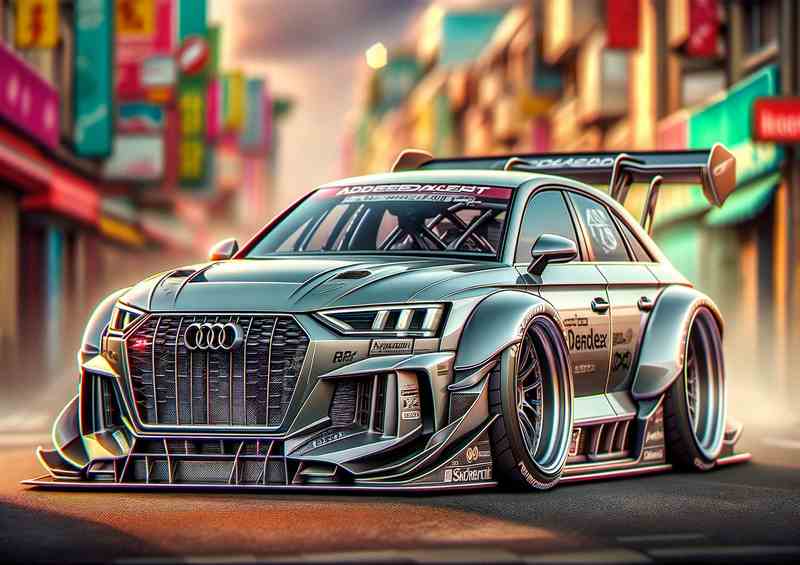 Audi Street Racer | Exaggerated Metal Poster