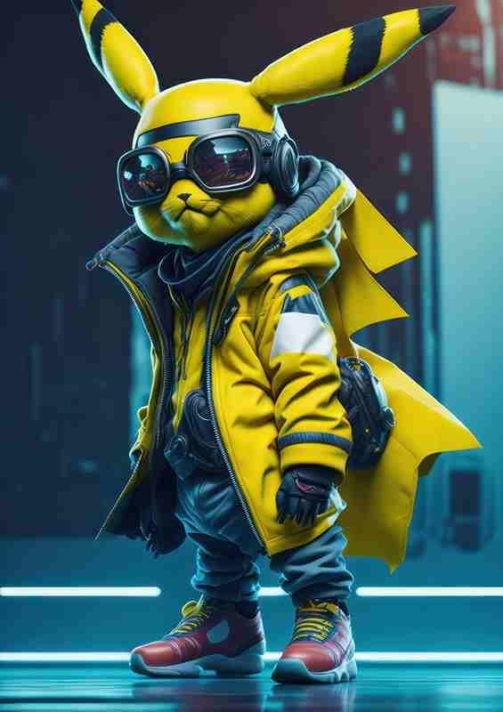 Futuristic Thunder Pikachu sttyle | Metal Poster