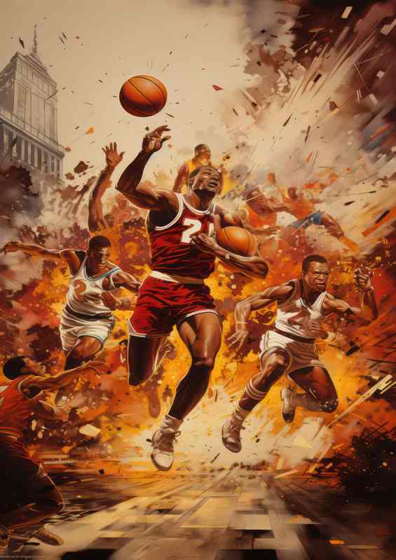 Basketball leauge art | Metal Poster