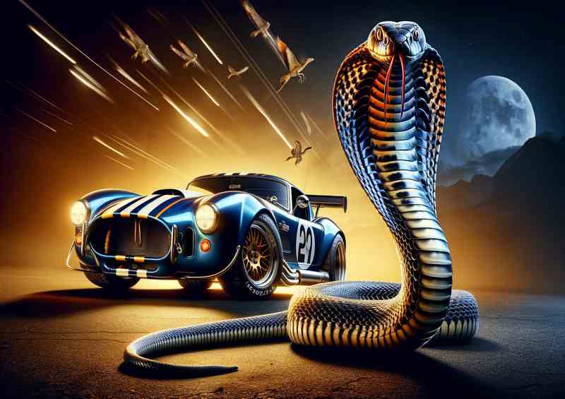 Cobra Car & Snake Duo Metal Poster
