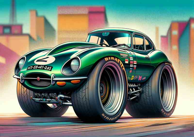 Jaguar E-Type Street Racer Metal Poster