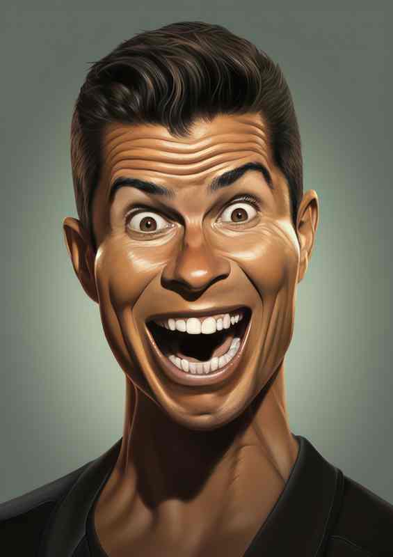 Caricature of Cristiano Ronaldo footballer | Metal Poster