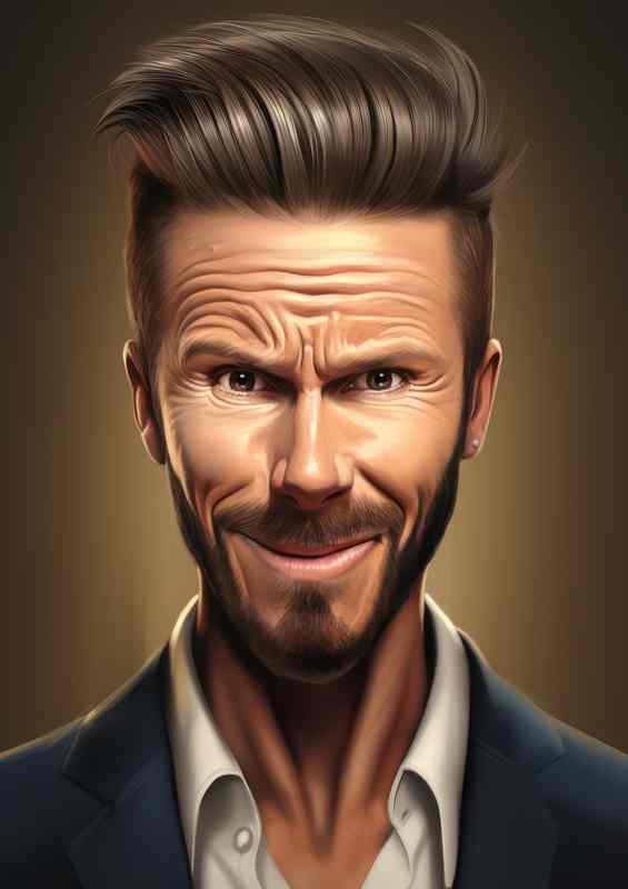 Caricature of David Beckham | Metal Poster