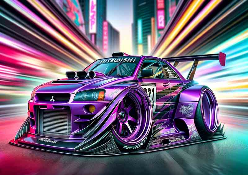 Mitsubishi Street Racer Metal Poster