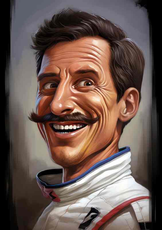 Caricature of Graham Hill driver | Metal Poster