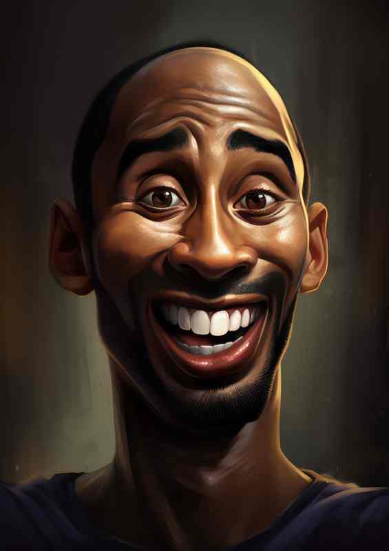 Caricature of Kobe Bryant Basketball | Metal Poster