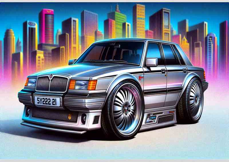Rover SD1 Lux Car Metal Poster - Exaggerated Features