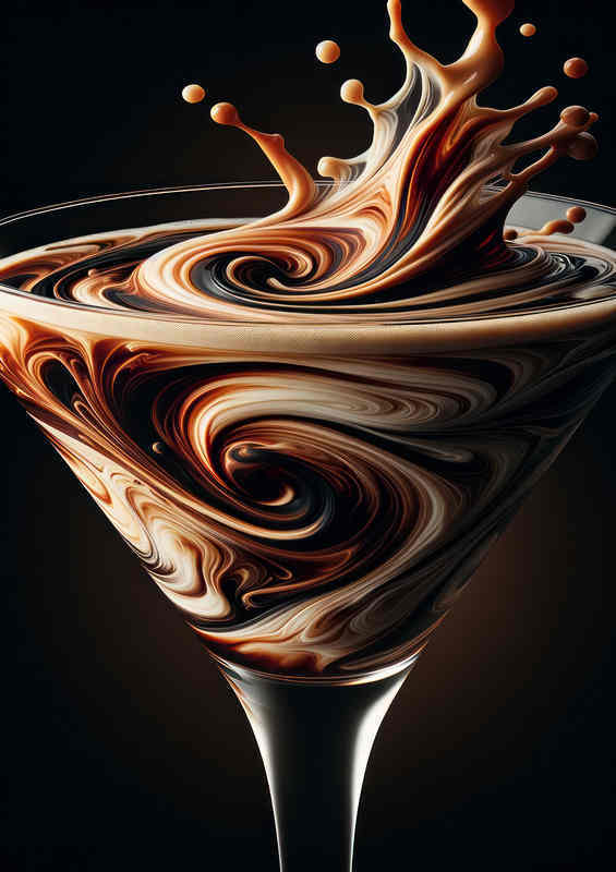 Espresso Martini Intensity Coffee Swirls in Detail | Metal Poster