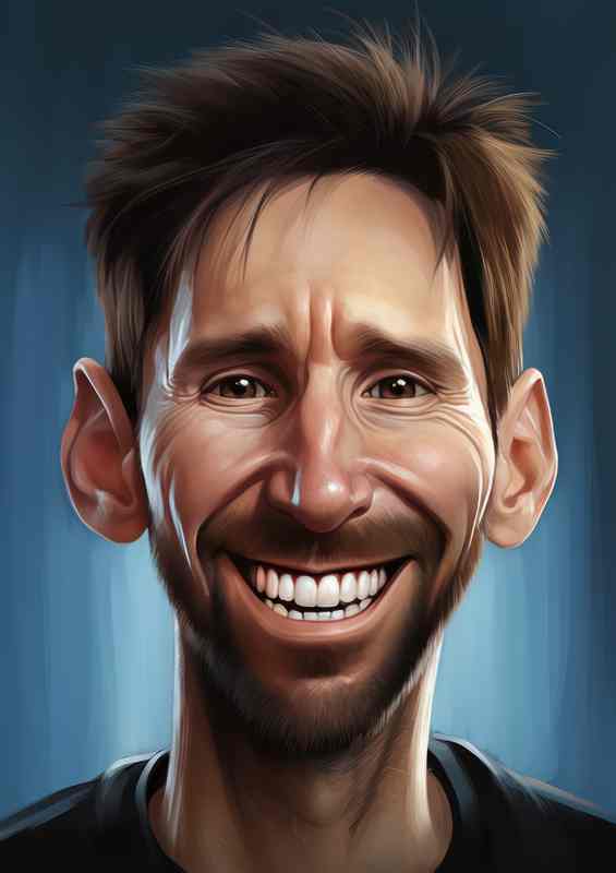 Caricature of Lionel Messi | Metal Poster