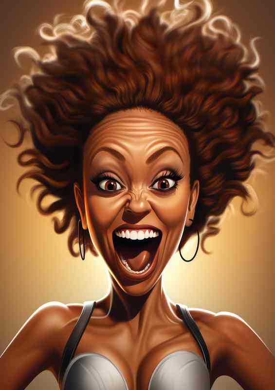 Caricature of Mel B Spice Girl | Metal Poster