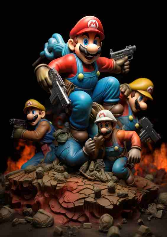 Mario bros plasticine style | Metal Poster