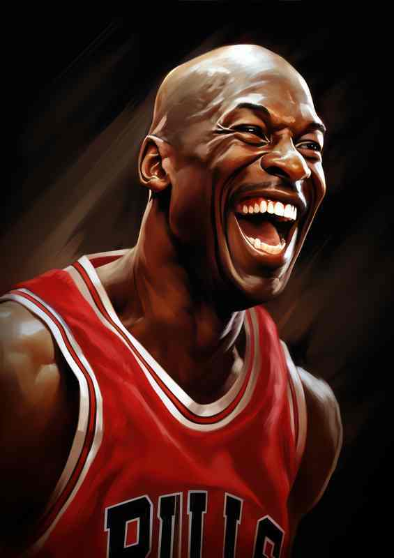 Caricature of Michael Jordan basketball | Metal Poster