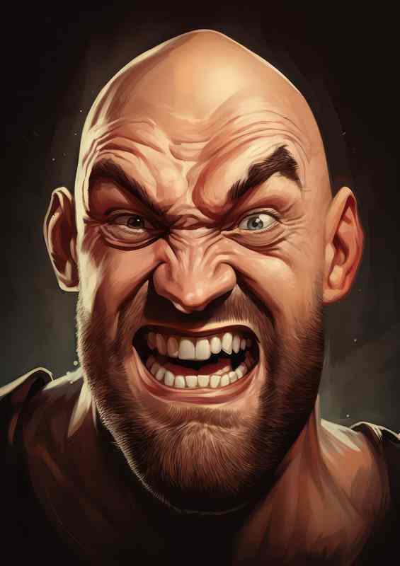 Fury Caricature Metal Poster - World's Best Boxing Fighter