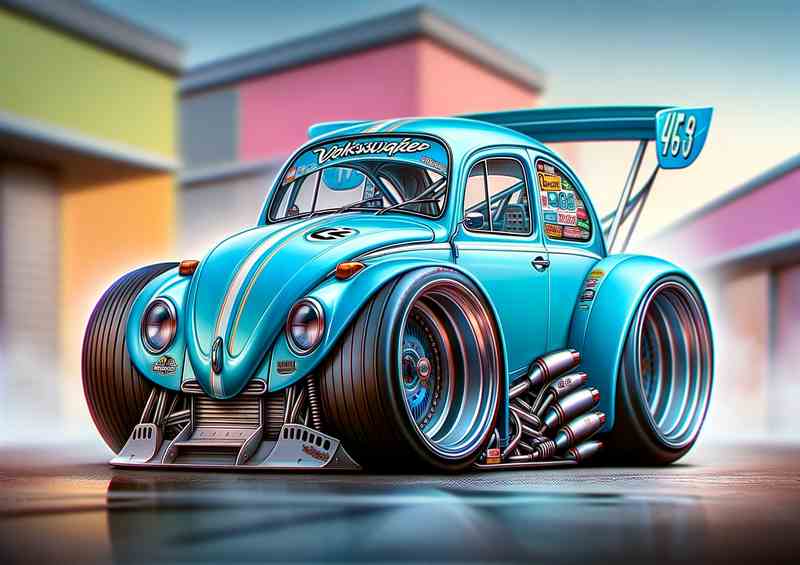 VW Beetle Race Metal Poster