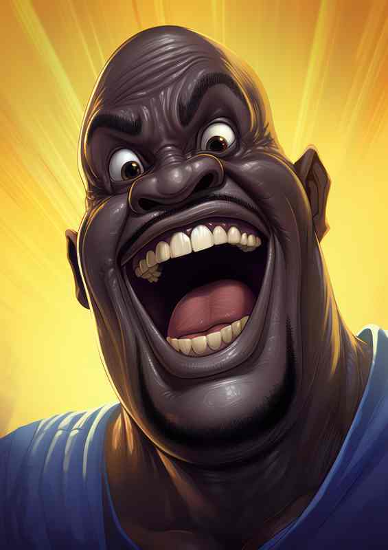 Caricature of shaquille O Neal | Metal Poster