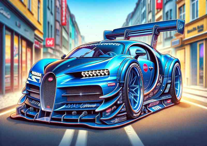 Bugatti Exaggerase Streets Racer | Metal Poster