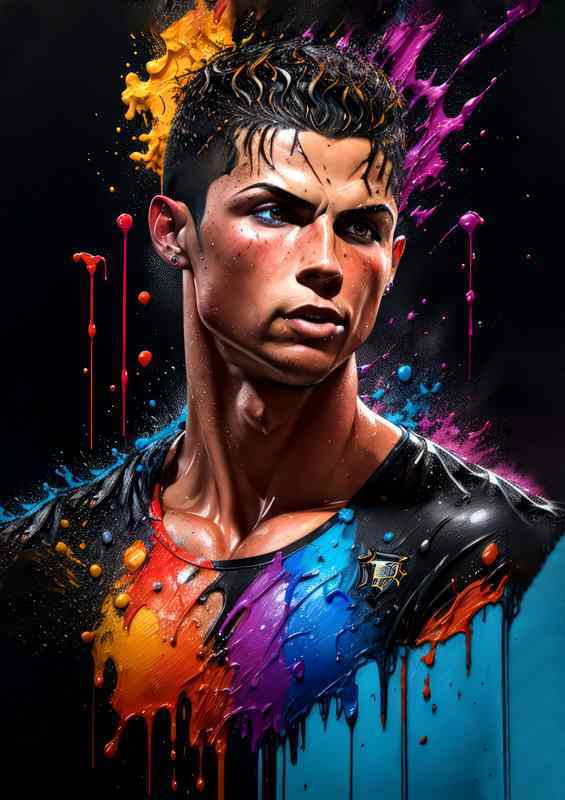 Cristiano Ronaldo splash art sport | Metal Poster