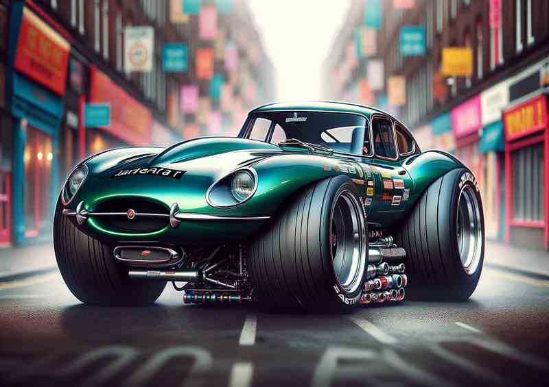 Jaguar E Type Exag Racer Metal Poster