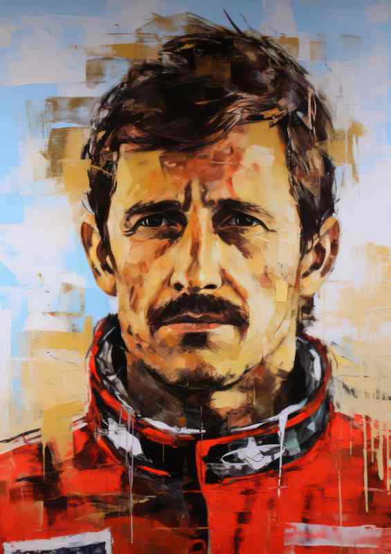 Graham Hill Formula one racing_driver portrait | Metal Poster