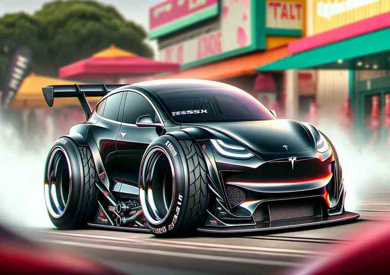 Tesla Racer Vortex-X Metal Poster