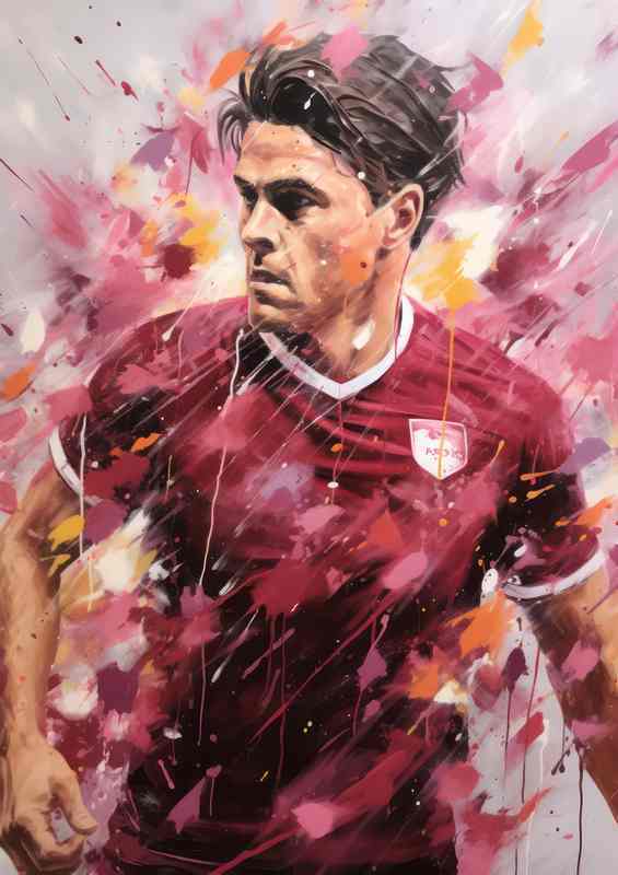 Jack Grealish Footballer in the style of painted art | Metal Poster